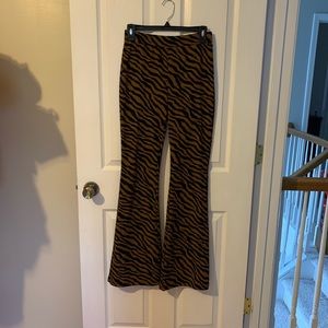 Tiger Striped flare leg pants